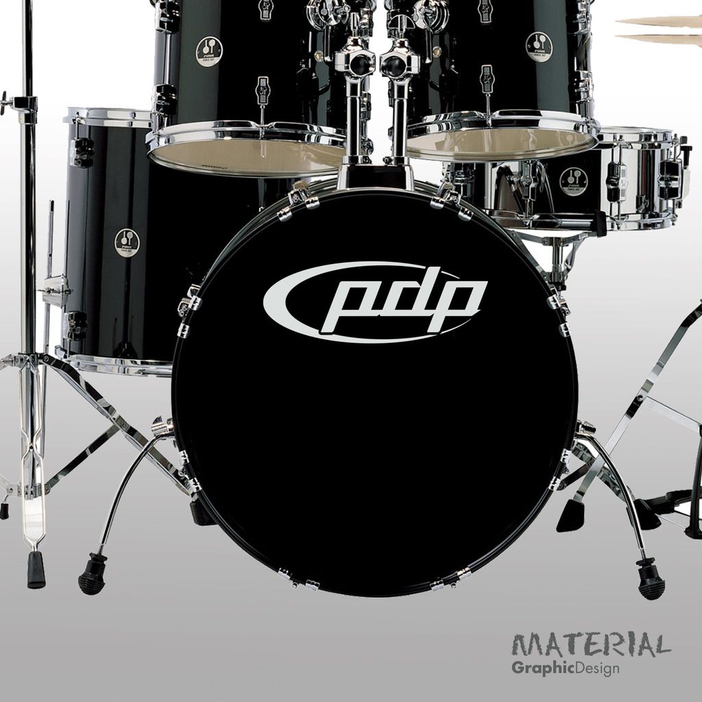 2x pdp Pacific Drums Logo Sticker Decal BASS DRUM HEAD KIT YAMAHA DW